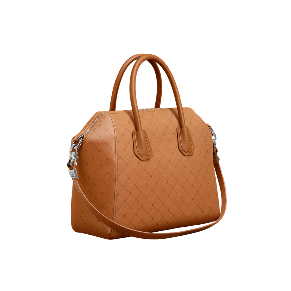 Tan Quilted Satchel
