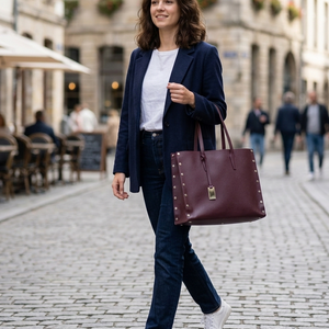 Purple Studded Tote