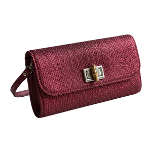 Burgundy Glitter Clutch Bag