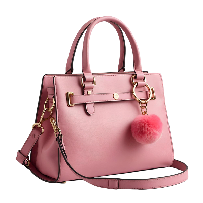 Pink Pompom Satchel