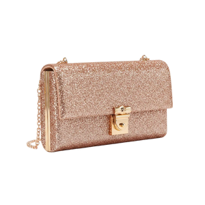 Rose Gold Glitter Clutch Bag